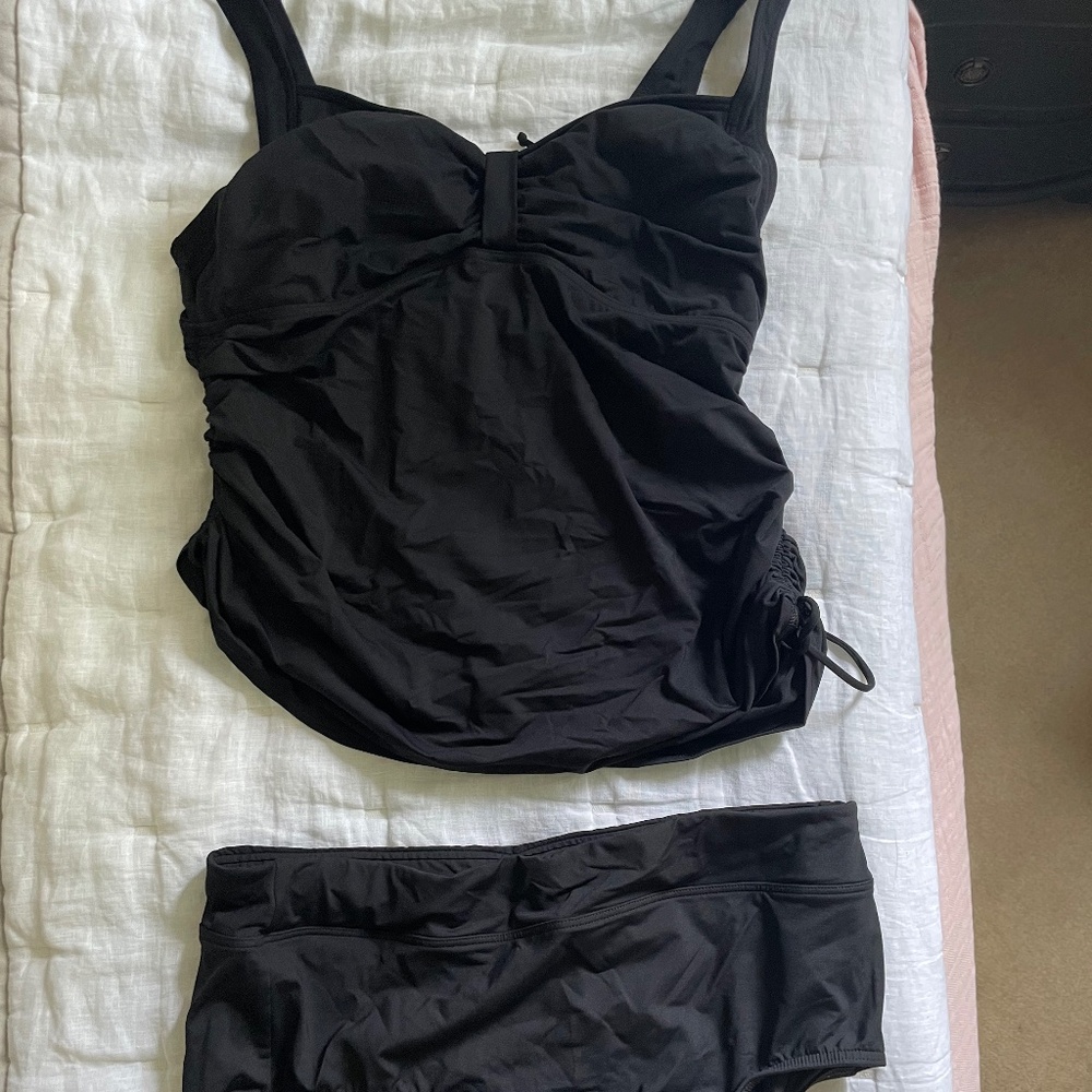 Lands’ End Black Tankini Swimsuit